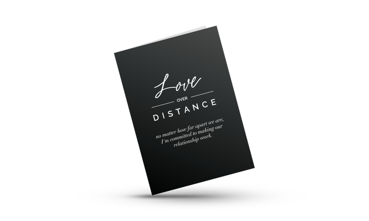White and Black Greeting Card with gray envelope. Minimalist greeting card for lovers and couples. Greeting Card for Long Distance Relationships.