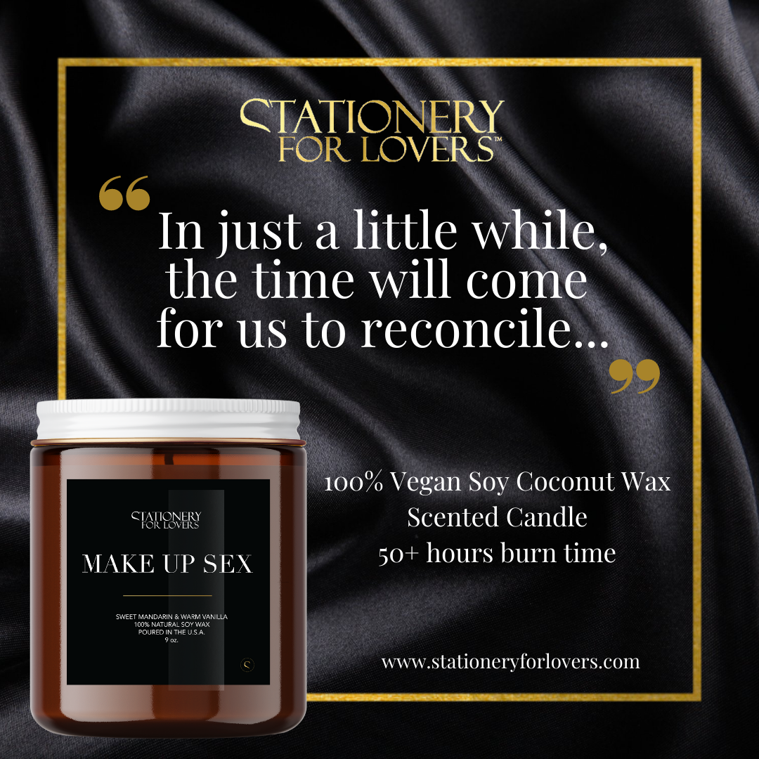 Light this candle and experience a rich aroma knowing that in just a short while, the time will come for you and your honey to reconcile.  Candle Burn Time: Up to 55 hours  Product Details:  9 oz Reusable Amber Glass Tumbler with White Lid (L: 3.50 x W: 2.625) Natural Cotton Core Wick Candle Fragrance: Sweet Mandarin & Warm Vanilla  A classic warm vanilla paired with a sweet citrus mandarin and a hint of spicy bourbon.