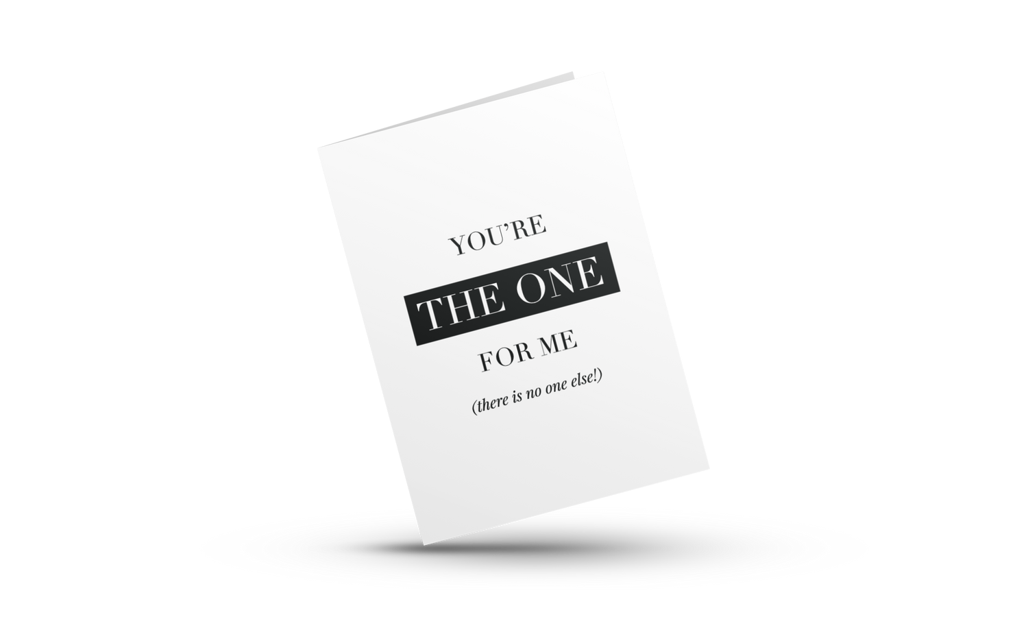 White and Black Greeting Card with gray envelope. Minimalist greeting card for lovers and couples.